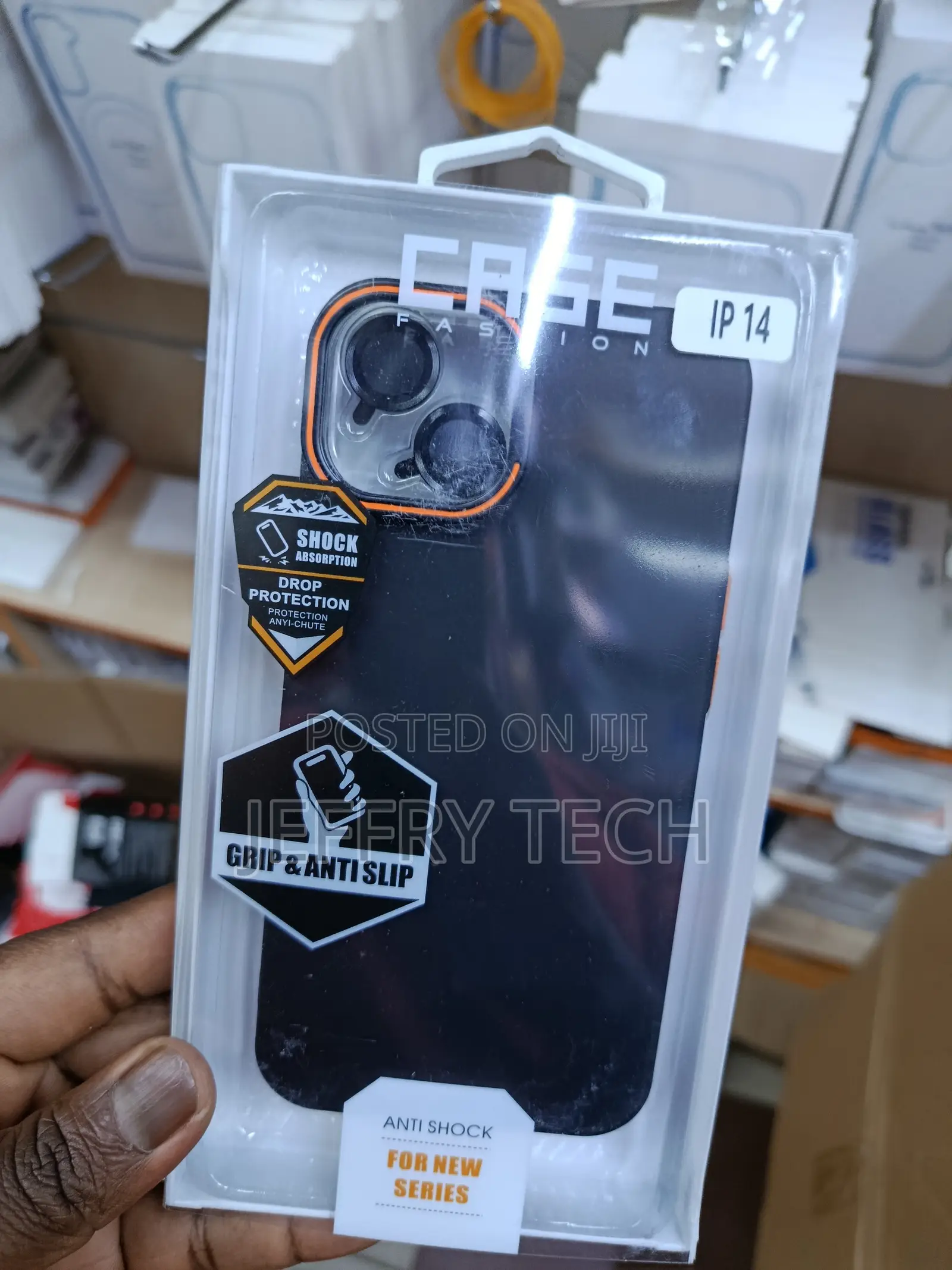 Idweel iPhone 14 Shockproof Slim With Stand + Camera Lens Protector