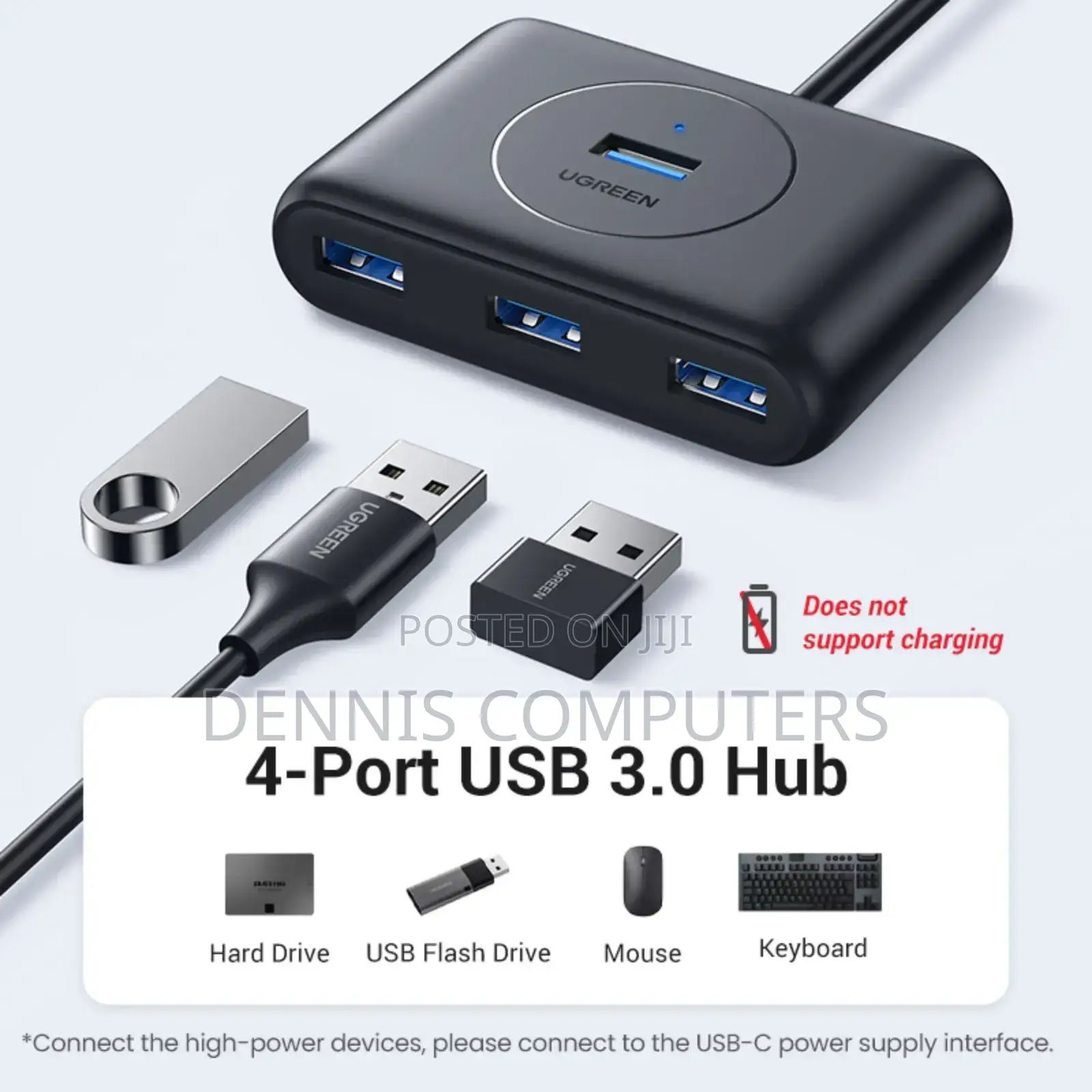 Ugreen Usb-C Usb-a to 4-Port Hub 1m Black - Cr113