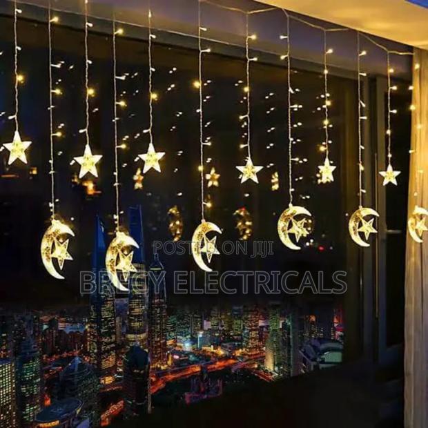 Led Star and Moon Curtain String Lights