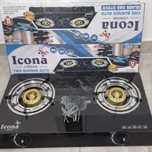 2 Burner Gas Stove Glass Top Cooker Icona
