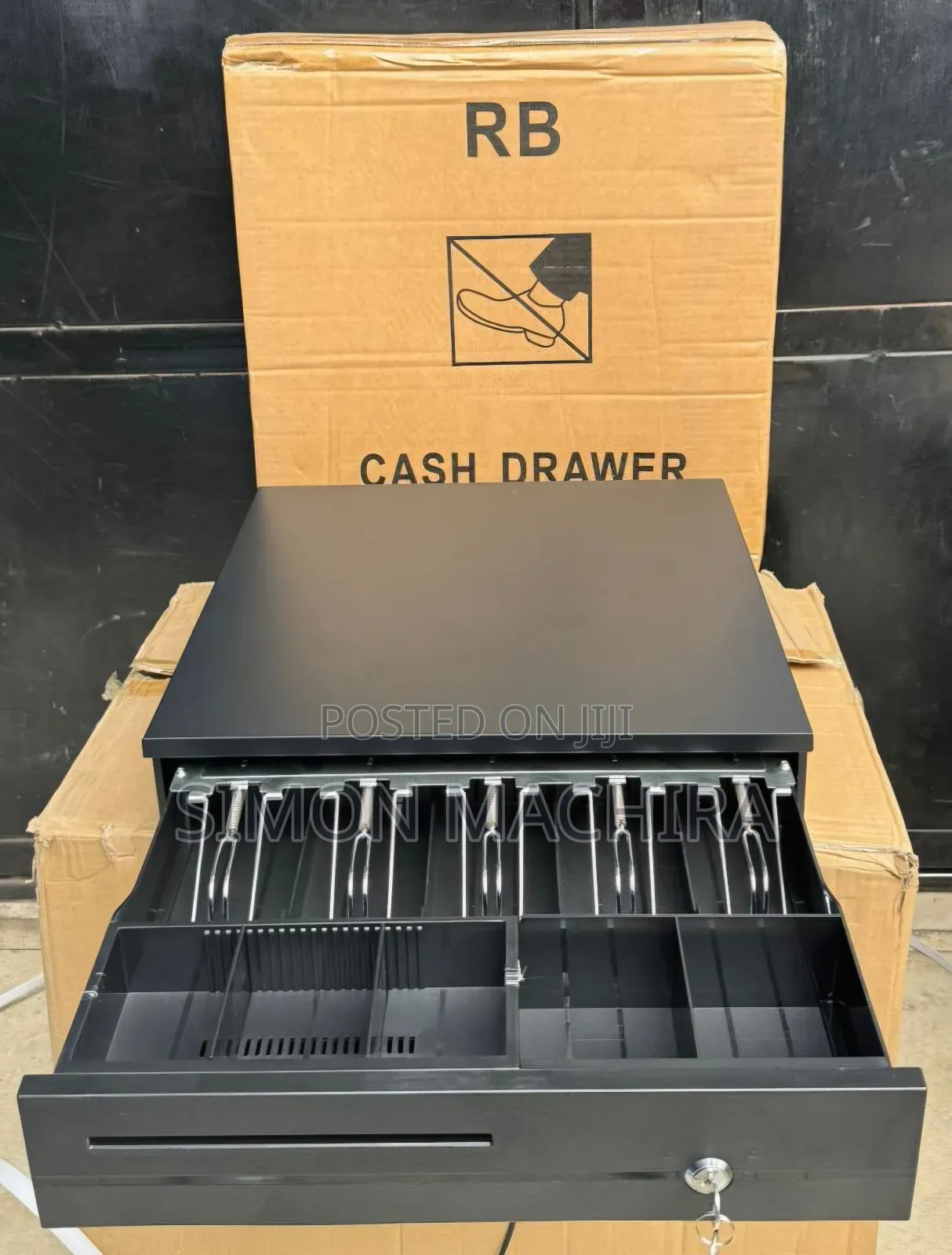5 Slot Automatic Cash Drawer Black