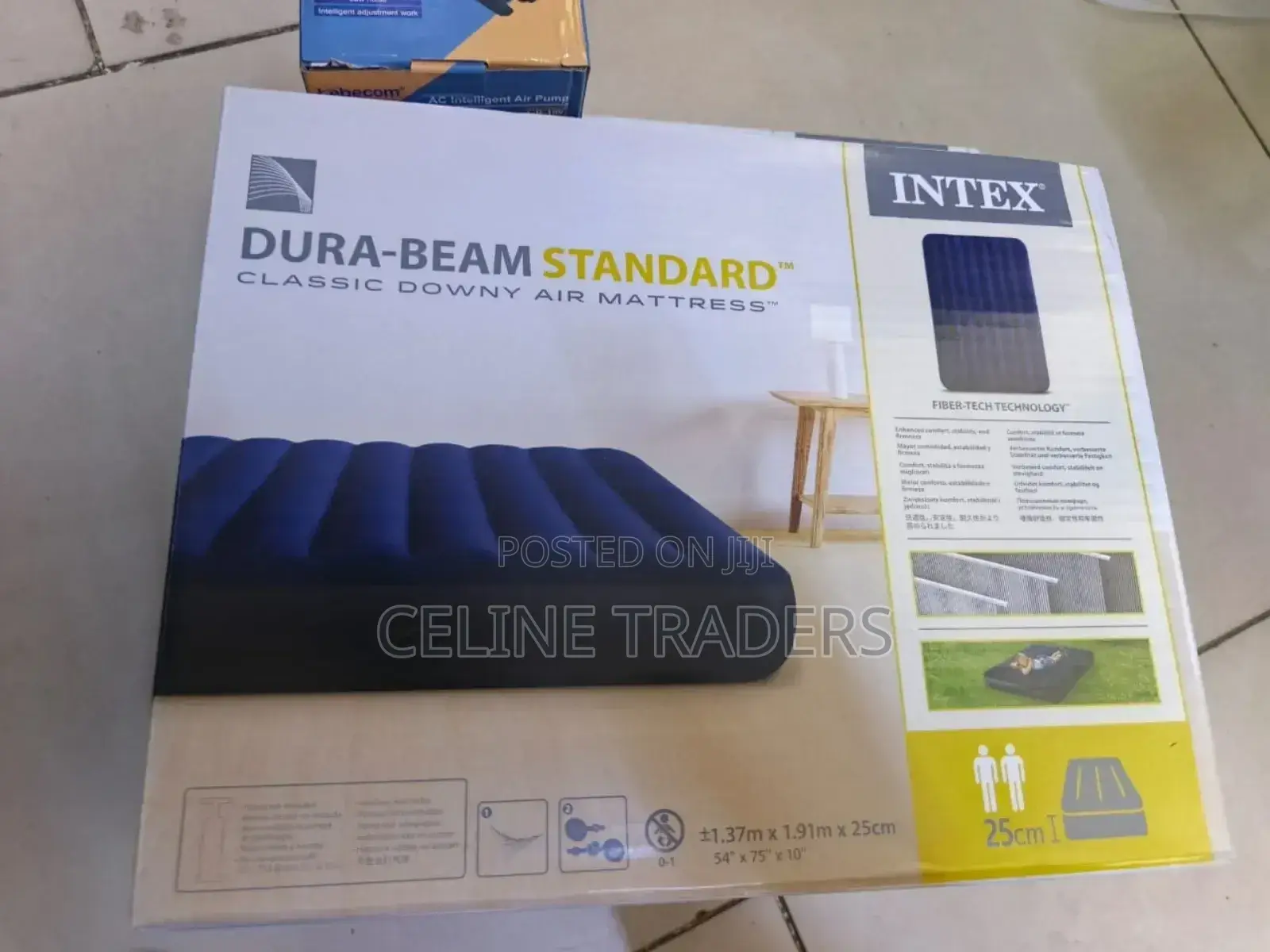 5 by 6 Inflatable Intex Air Mattress With Free Electric Pump