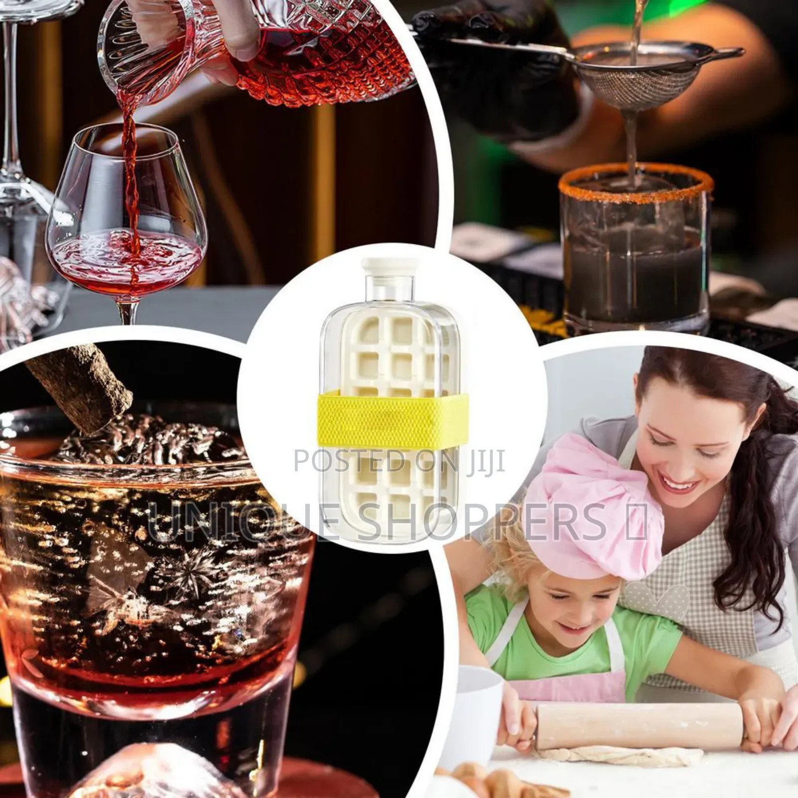 2-in-1 Ice Cube Bottle With an Integrated Ice Cube Tray and a Straw*