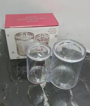 2 in 1 Acrylic Round Cotton Swab Holder/ Makeup Brush Holder