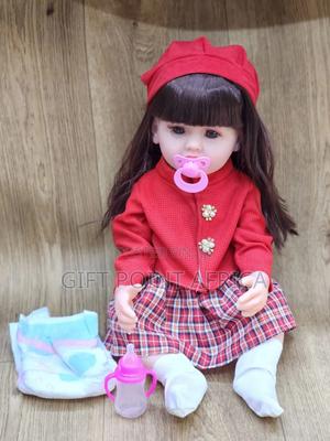 Silicone White Dolls With Feeding Bottle, Percifier, Dipers, For Kids - main view