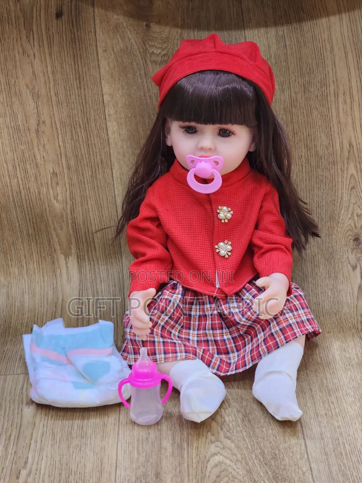 Silicone White Dolls With Feeding Bottle, Percifier, Dipers, For Kids