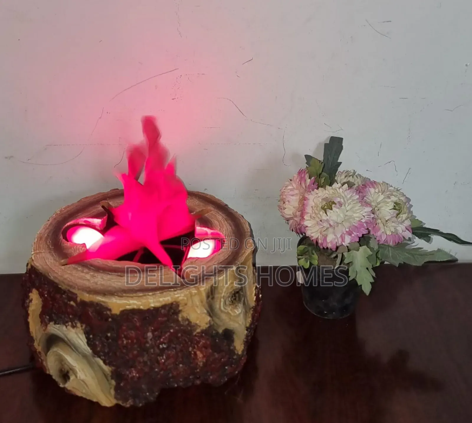 Electric Wooden Tree Stump Fireplace_pa
