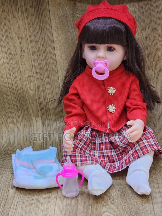 Silicone White Dolls With Percifier, Feeding Bottle, Dipers For Kids - thumbnail 3