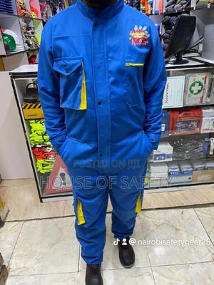 Unisex Royal Blue Cargo Pocket Overall - thumbnail 2