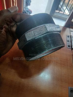 Galvanised Hex Nipple 4" - thumbnail 2