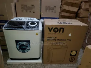 Von 11kg Twin Tub Washer (White) - Semi-Automatic | Spin Dryer |