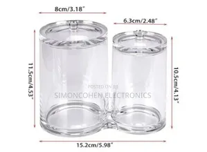 2 In 1 Acrylic Round  Cotton Swab Holder/ Makeup Brush