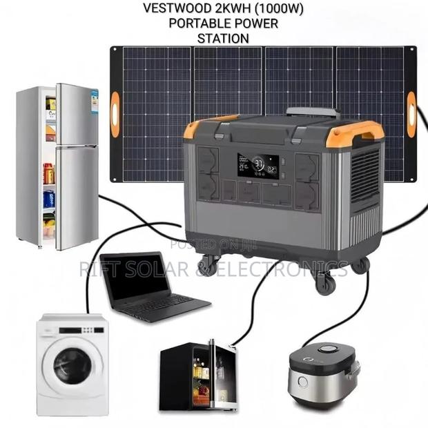 Vestwood 2kwh - 1000 Watts Output Portable Power Station Solar/Ac Unit - main view