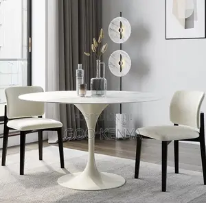 Home Table; Elegant Tulip Table With Rock Plate Surface