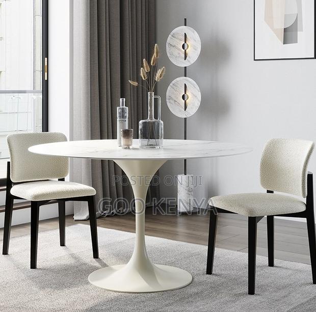 Home Table; Elegant Tulip Table With Rock Plate Surface - thumbnail 5