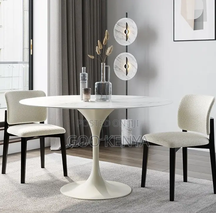 Home Table; Elegant Tulip Table With Rock Plate Surface