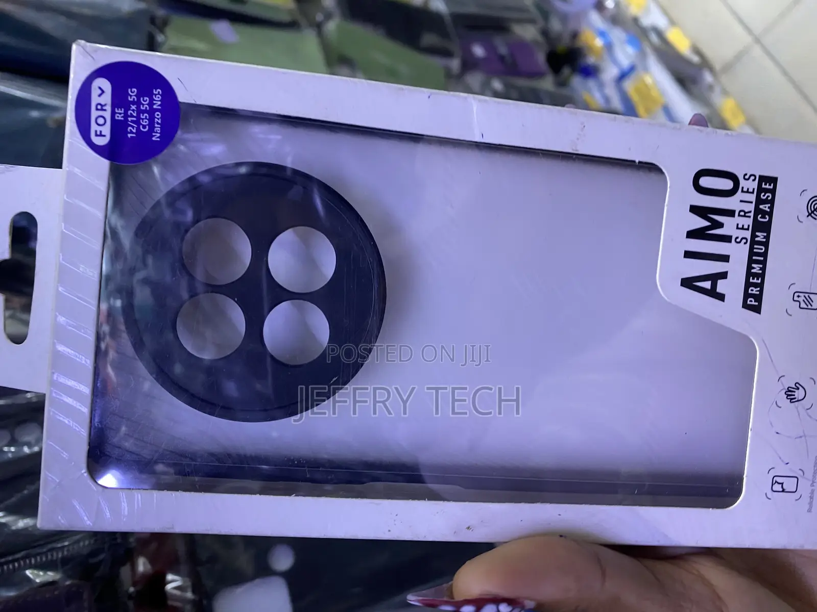 Zaxer Aimo Series Back Cover for Oppo Reno12 Clear Case With Black