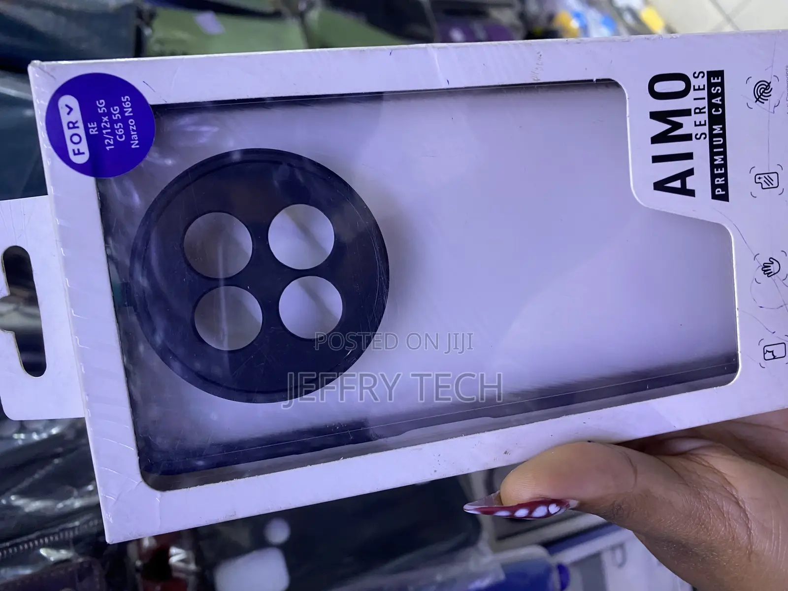Zaxer Aimo Series Back Cover for Oppo Reno12 Clear Case With Black