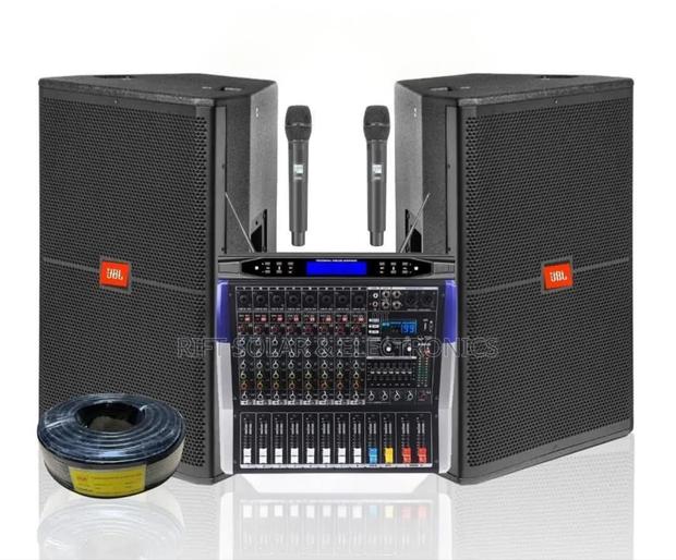 8 Channels Pro Powered Mixer -(2)15" JBL Speakers - 150m Wireless Mic - main view