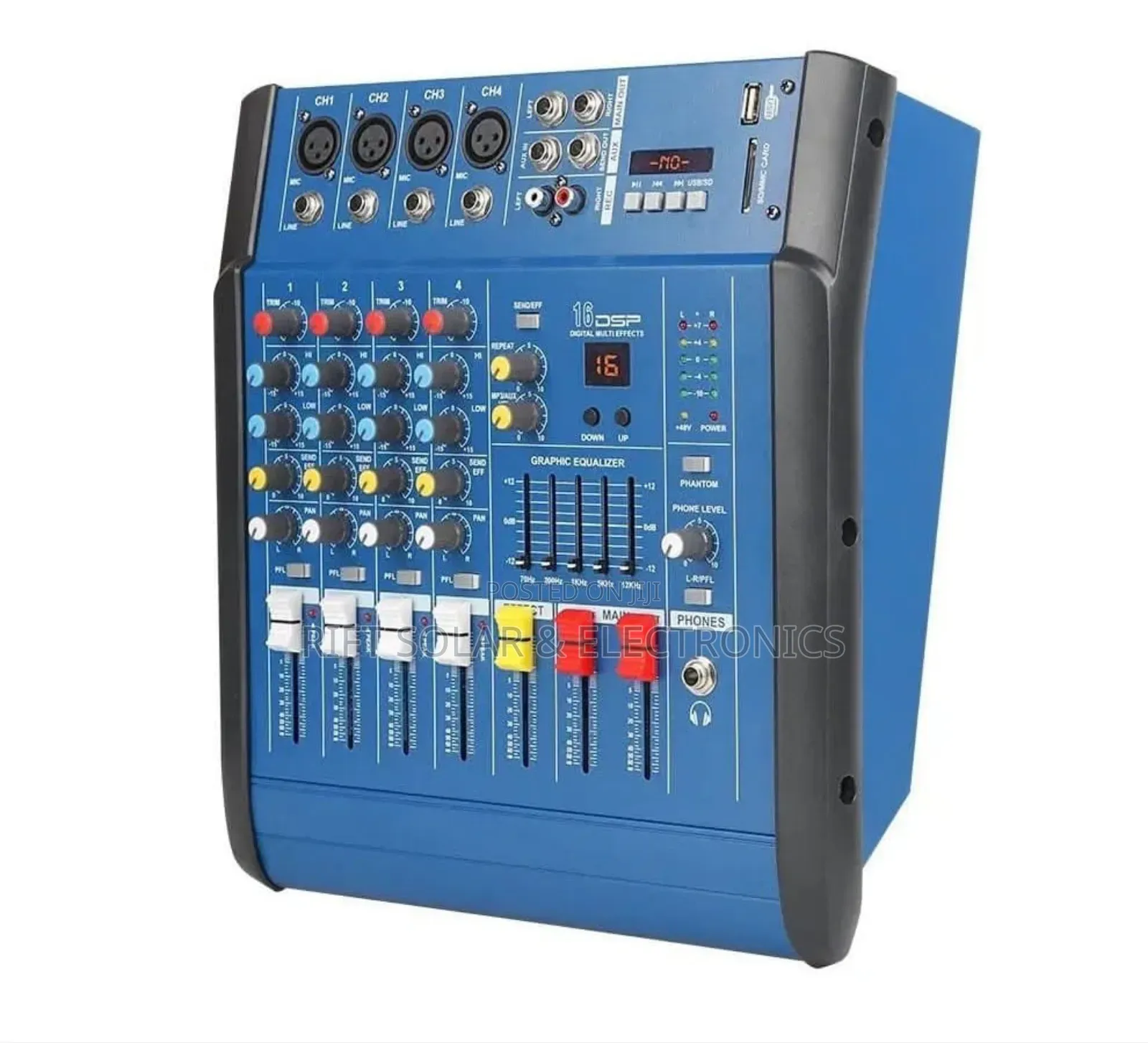 4 Channels Max Powered Mixer With Usb Bluetooth and 4 Auxiliary.
