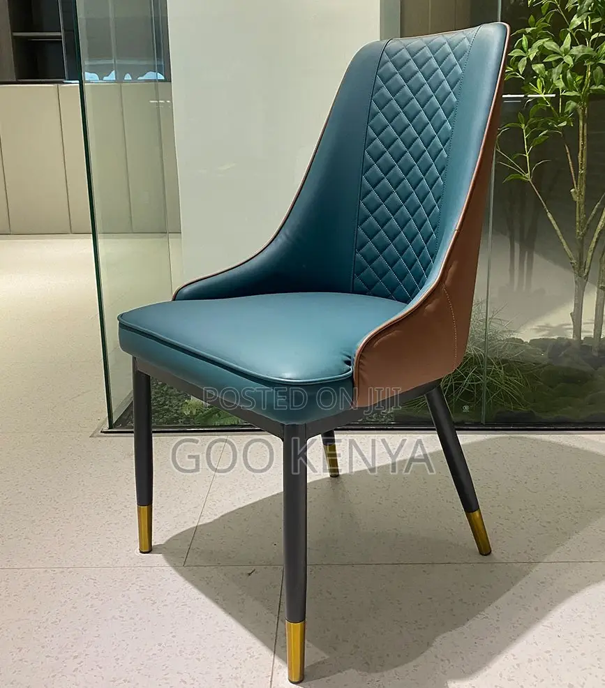 Home Chair; Designer Diamond Pattern Leather Dining Chair for Home