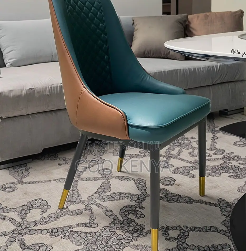 Home Chair; Designer Diamond Pattern Leather Dining Chair for Home