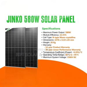 Jinko 580 Watts Monocrystalline All Weather Solar Panel - main view