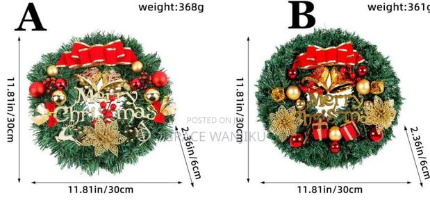 30cm Cypress Front Door Christmas Wreath With Christmas Pine Cone
