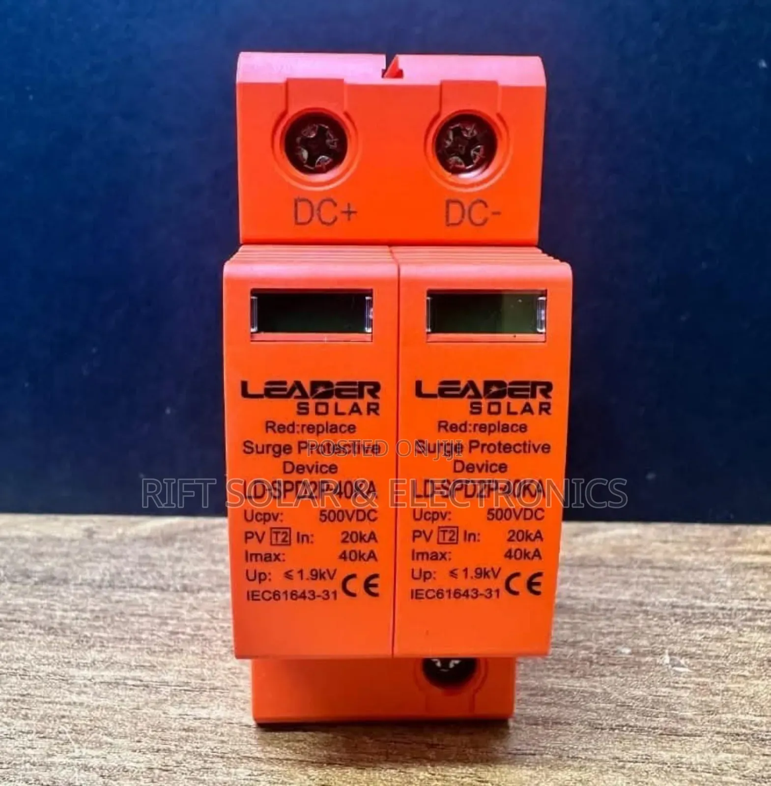 Double Pole SPD Surge Dc Protector 500 VDC