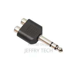 6.35mm Audio Male Socket to 2 Dual Rca Plug-2pcs