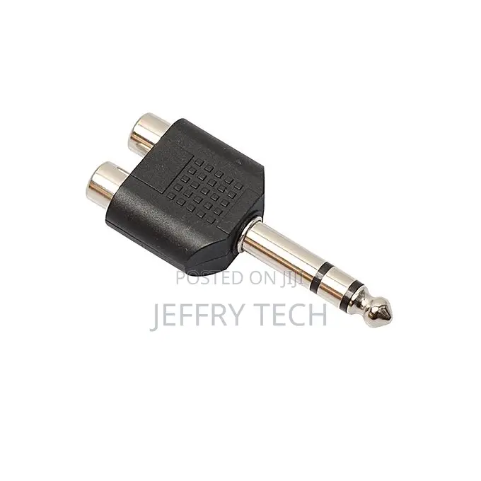 6.35mm Audio Male Socket to 2 Dual Rca Plug-2pcs