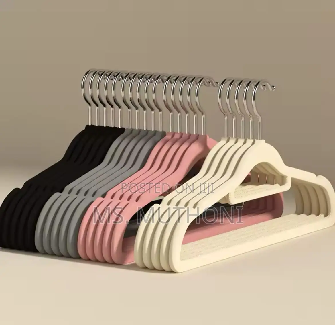 10 PCS Fabric Clad Non-Slip Hangers With Chrome Hooks