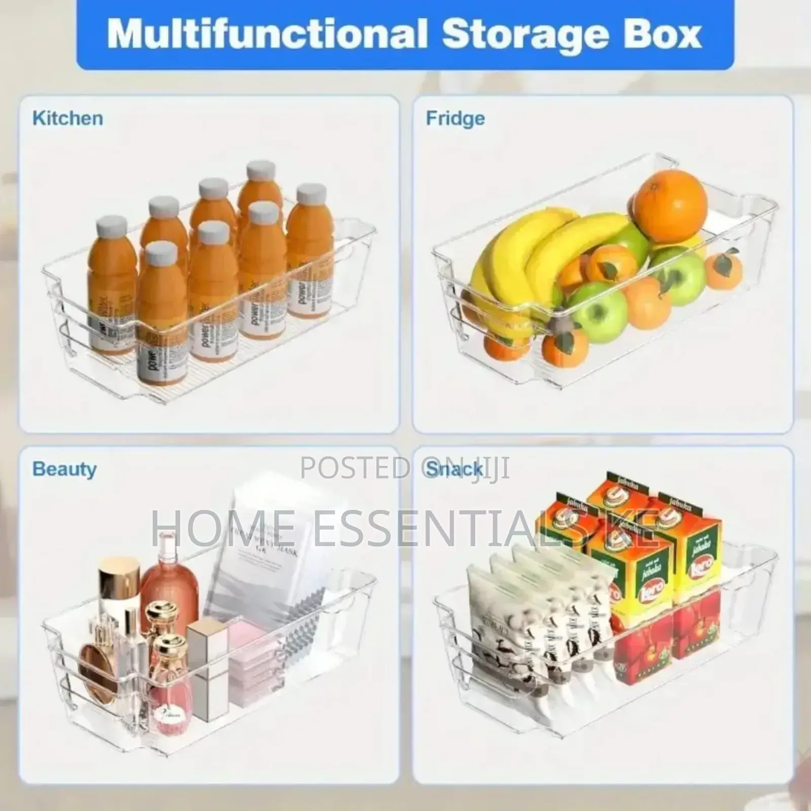 *Acrylic Multipurpose Big Fridge Storage Box-36.8x21.5x9.5cm