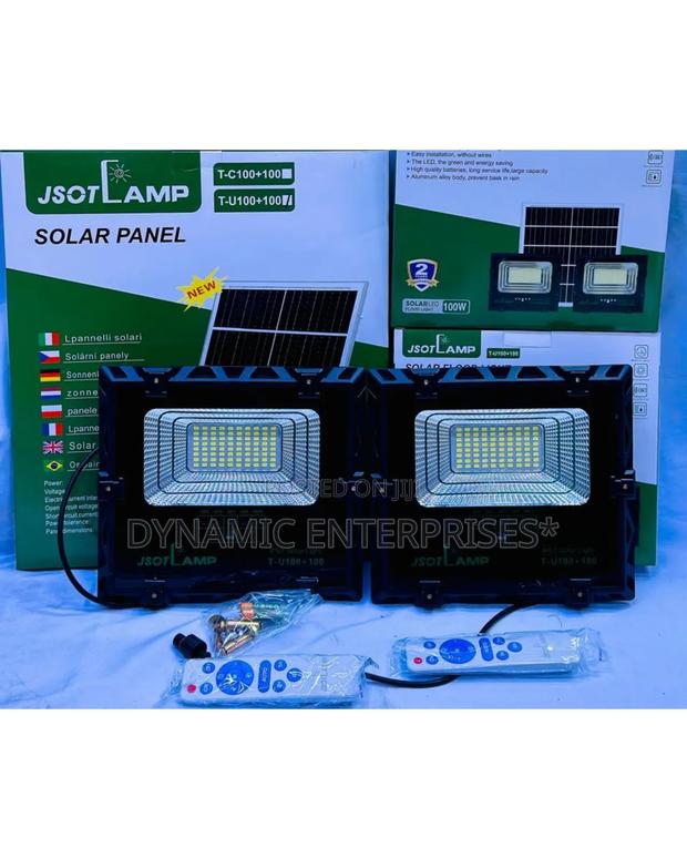 Jsot 100w Solar Flood Light With a Solar Panel. - main view