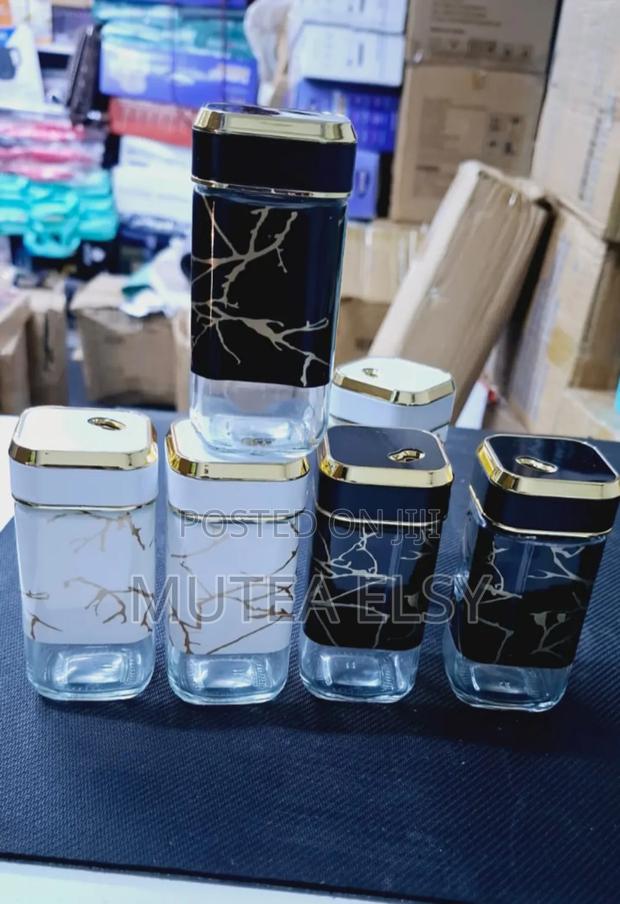 Black White Marble Salt Shakers - main view