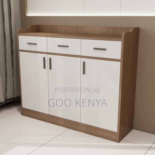 Home Kitchen Cabinet; Chic Wood Board Side Kitchencabinet for Home