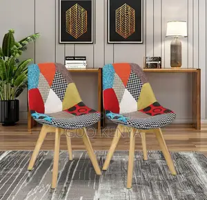 Home Chair; Ergonomic Plastic Fabric Seat Chair With Sturdy Beech Legs