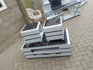 Table White With 2 Stools Marble Top Black - thumbnail 2