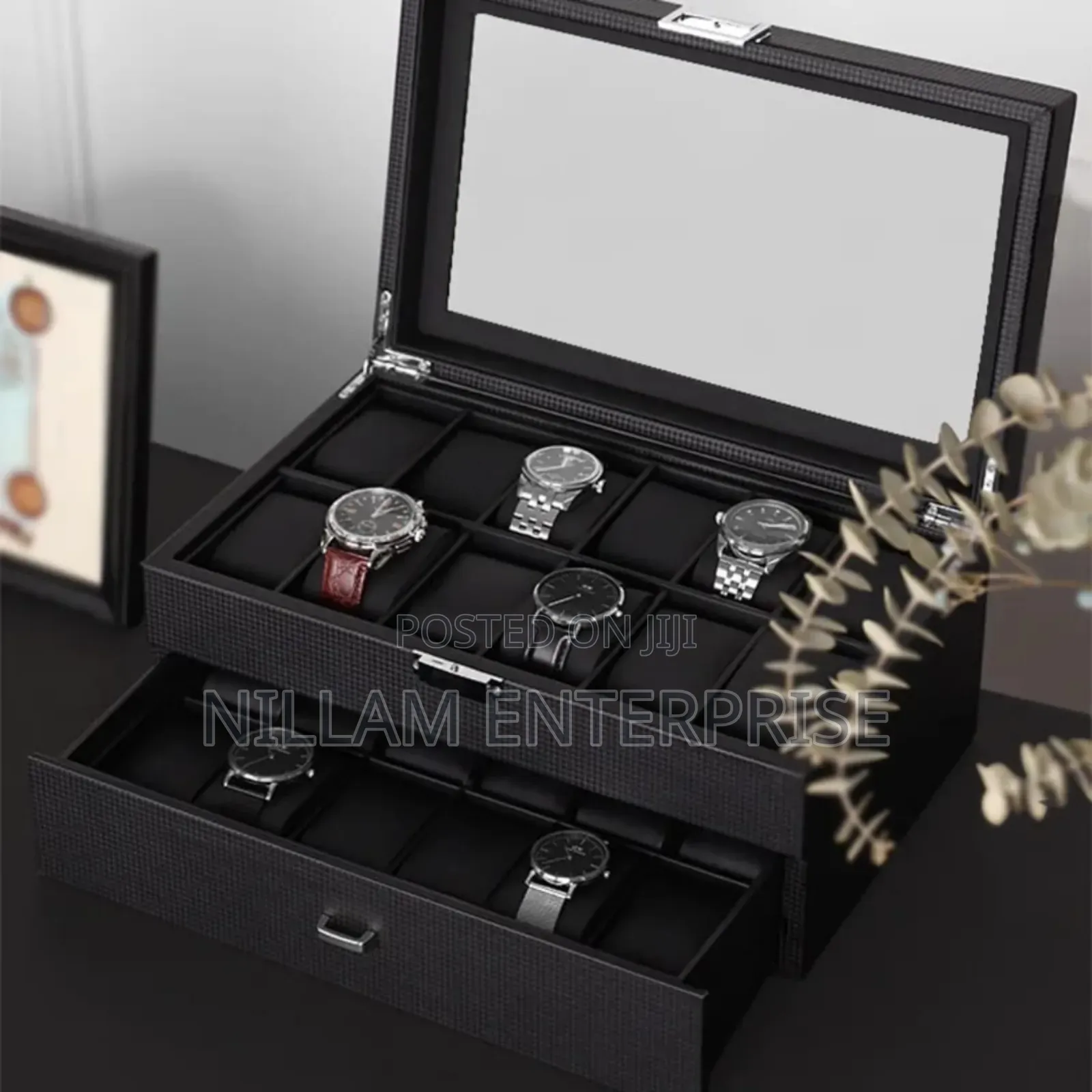 24 Slots Leather Watch Organizer