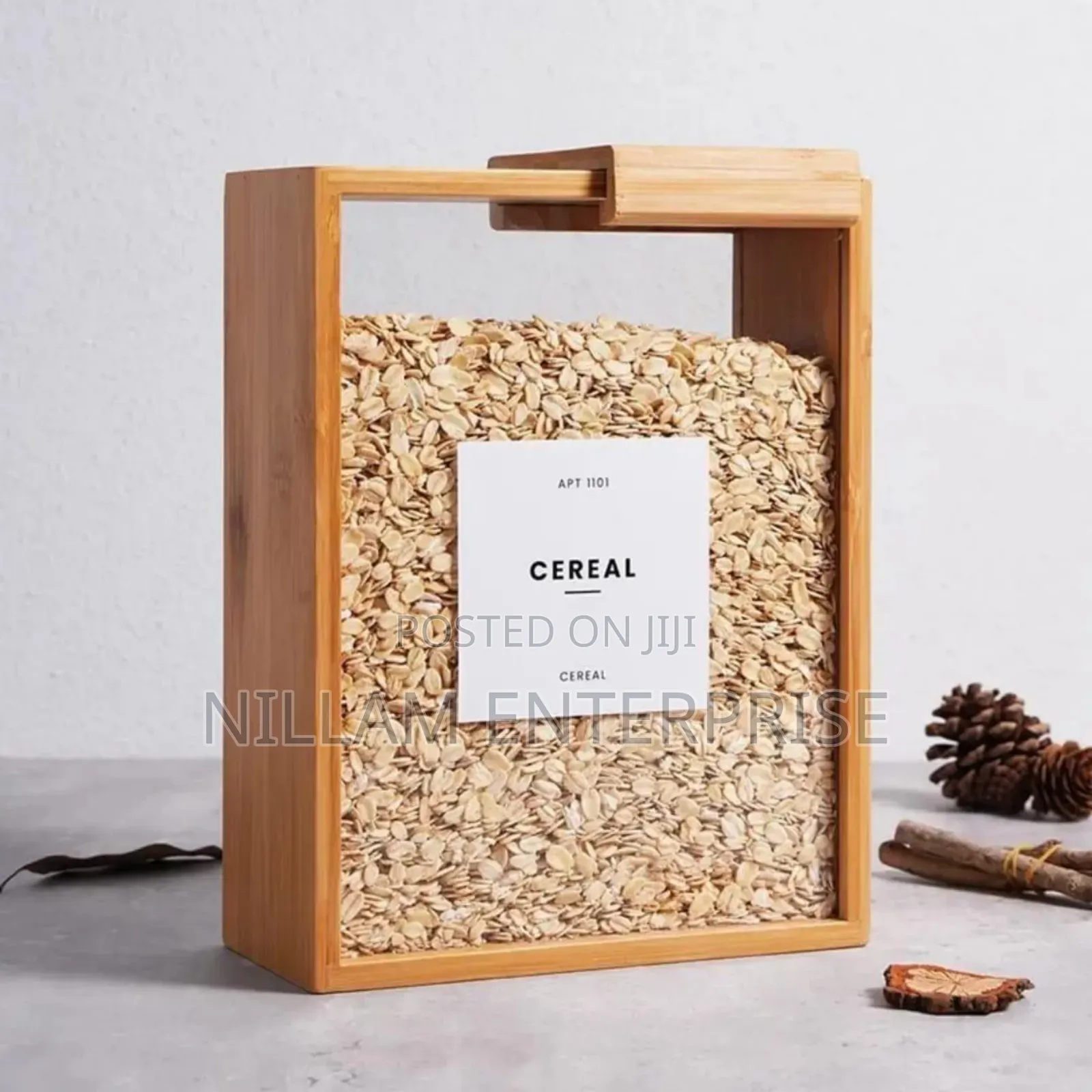 3ltrs Bamboo Dry Food/Cereals Storage Container*