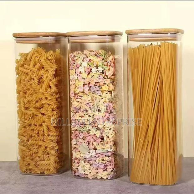 Rectangular Shape Glass Spaghetti Jar 2000ml - main view