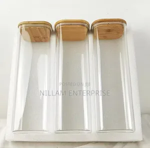 Rectangular Shape Glass Spaghetti Jar 2000ml
