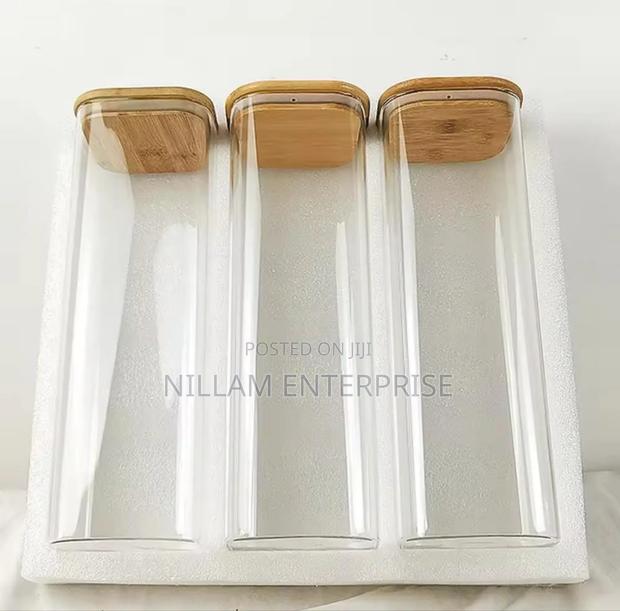 Rectangular Shape Glass Spaghetti Jar 2000ml - thumbnail 2