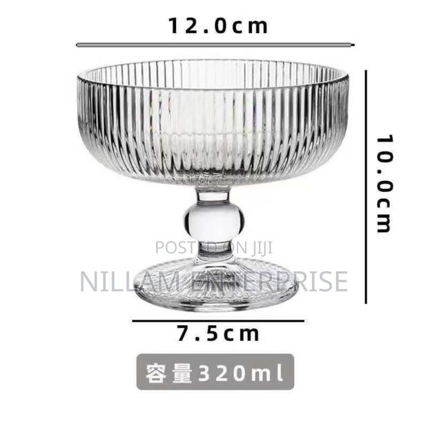 High Borosilicate Ribbed Dessert/Ice Cream Glasses/Goblet
6pc 320ml - thumbnail 3