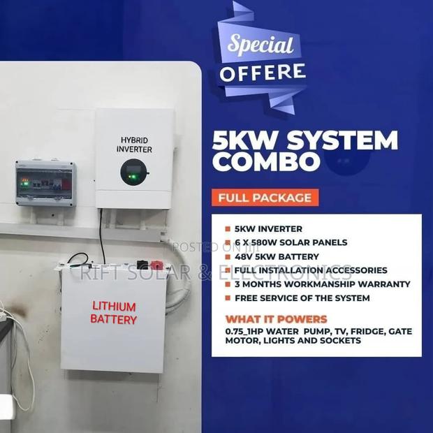 5kva Hybrid Inverter - 5.12kwh Lithium Off-Grid Home Package