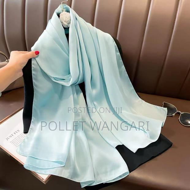 Plain Colored Large Silk Scarfs - thumbnail 7