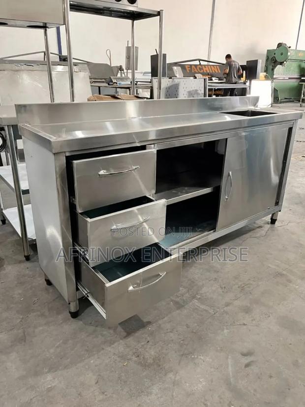 Stainless Steel Kitchen Cabinet With Drawers and Doors - main view