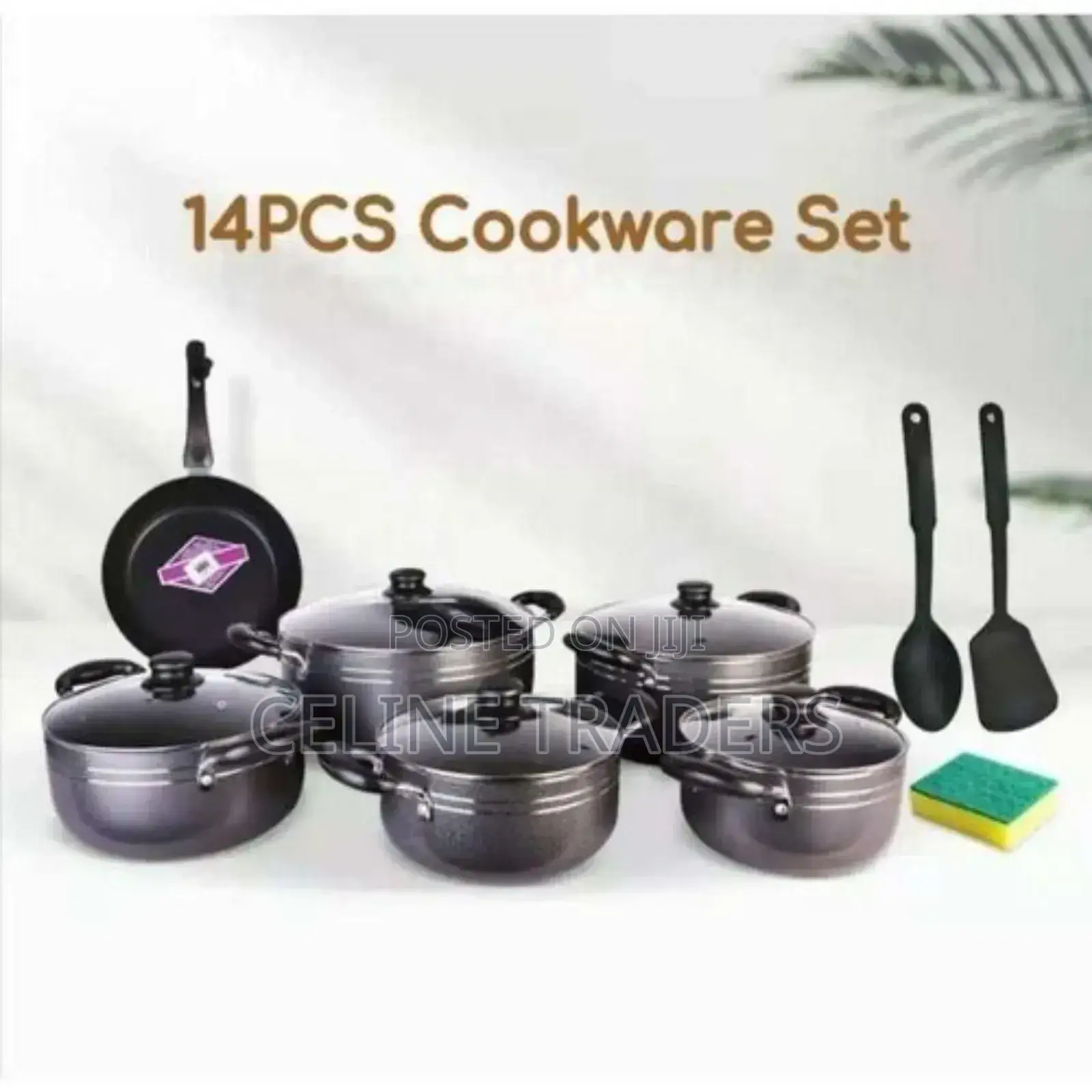 *14pc Tc Black Coated Sufuria Set