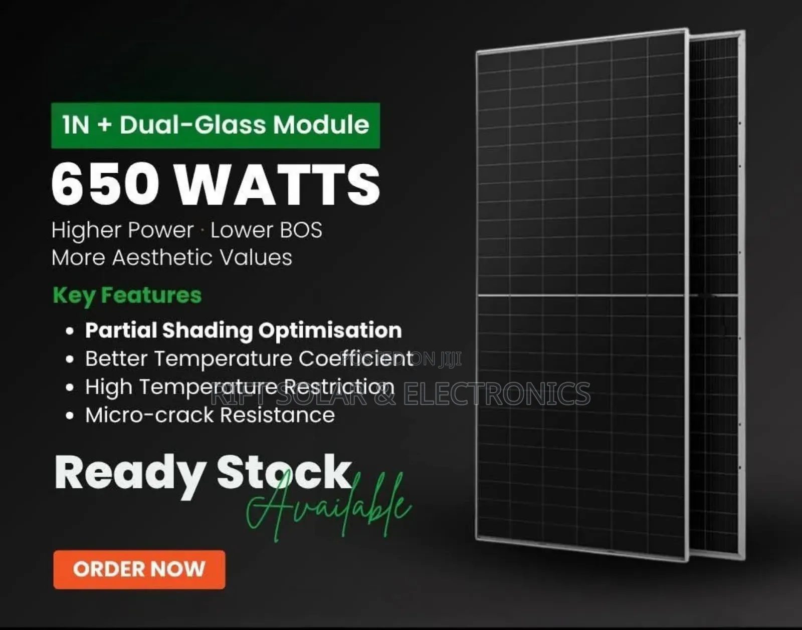 New 650 Watts Monocrystalline All Weather Solar Panels