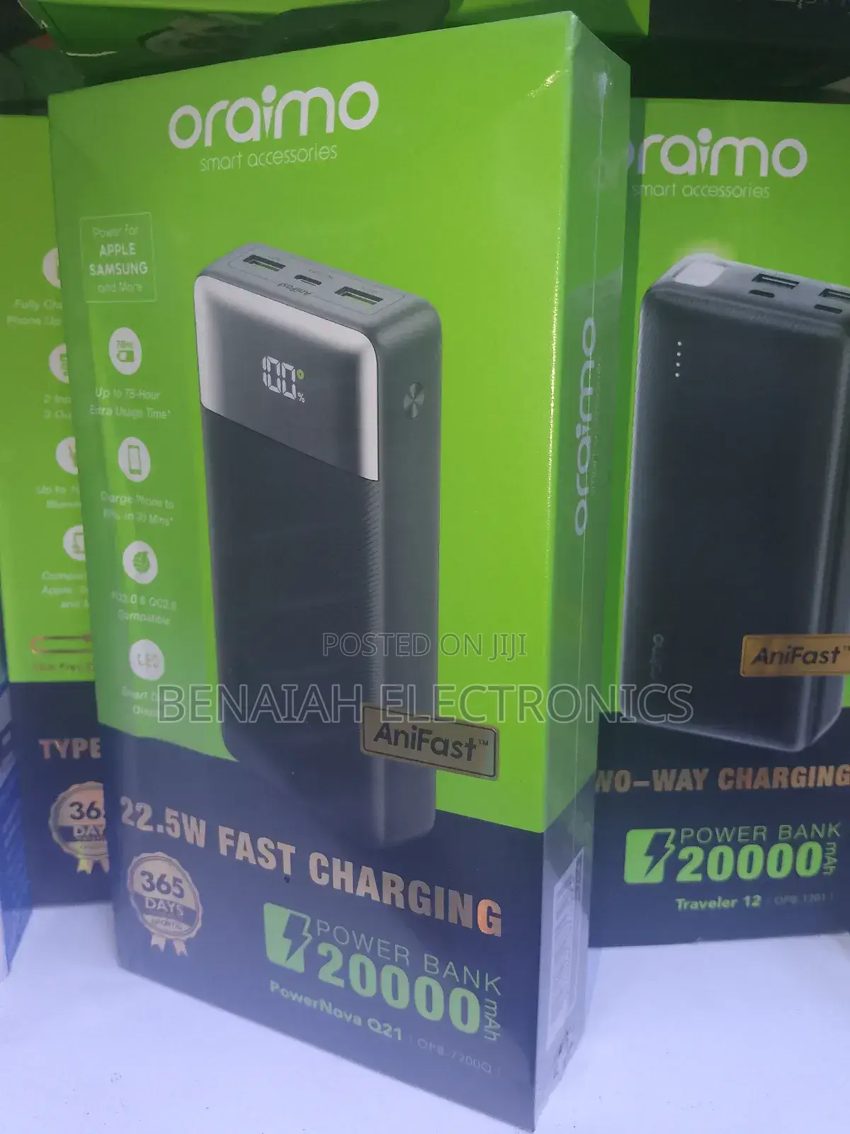 20000 Mah Oraimo Powerbank, Fast Charging 22.5 Watts